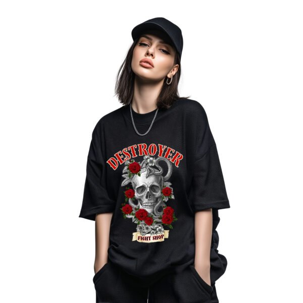 REMERA - CALAVERA RED ROSES